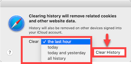 Safari clear history